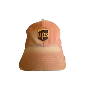 Vintage UPS Logo Trucker Hat With Mesh Back &‎ Distressed Details